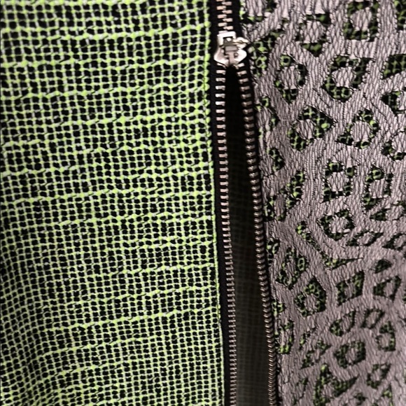 NWT Rebecca Minkoff Green Pencil Skirt Knee-Length 8 Functional Zippers - Picture 2 of 4